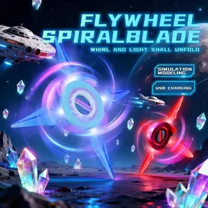 1 handheld four blade bearing flywheel rotating sword, laser sword, 8 light effects, LED light, Type-C charging, perfect choice for role-playing enthusiasts and science fiction enthusiasts, ideal gift for adults and children, and a great holiday gift