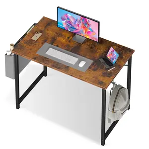 Computer Desk Home Office Desks for Small Spaces, Gaming Writing Study Work Table with Storage Bag and Headphone Hook for Bedroom