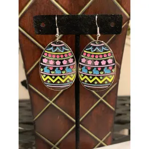 Silver Easter egg earrings, Easter earrings, Easter jewelry