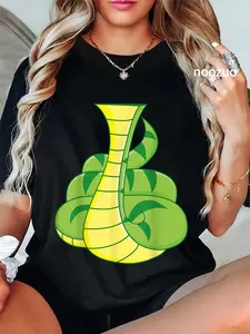 100% Cotton Snake Graphic Printed Snake Costume T-Shirt