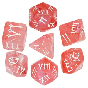 Dnd Dice Set with Roman Numbers, Multifaceted Dice with Mixed Color Smoke Effect, Polyhedral Dice, Perfect for Tabletop Games & Dungeons Game Roleplay