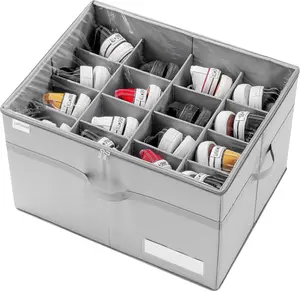Shoe Organizer for Closet, Fits 16 Pairs, Large Shoe Box Storage Containers, Clear Foldable Shoe Storage Bins w/Bottom Support, Space Saving Shoes Holder w/Reinforced Handles