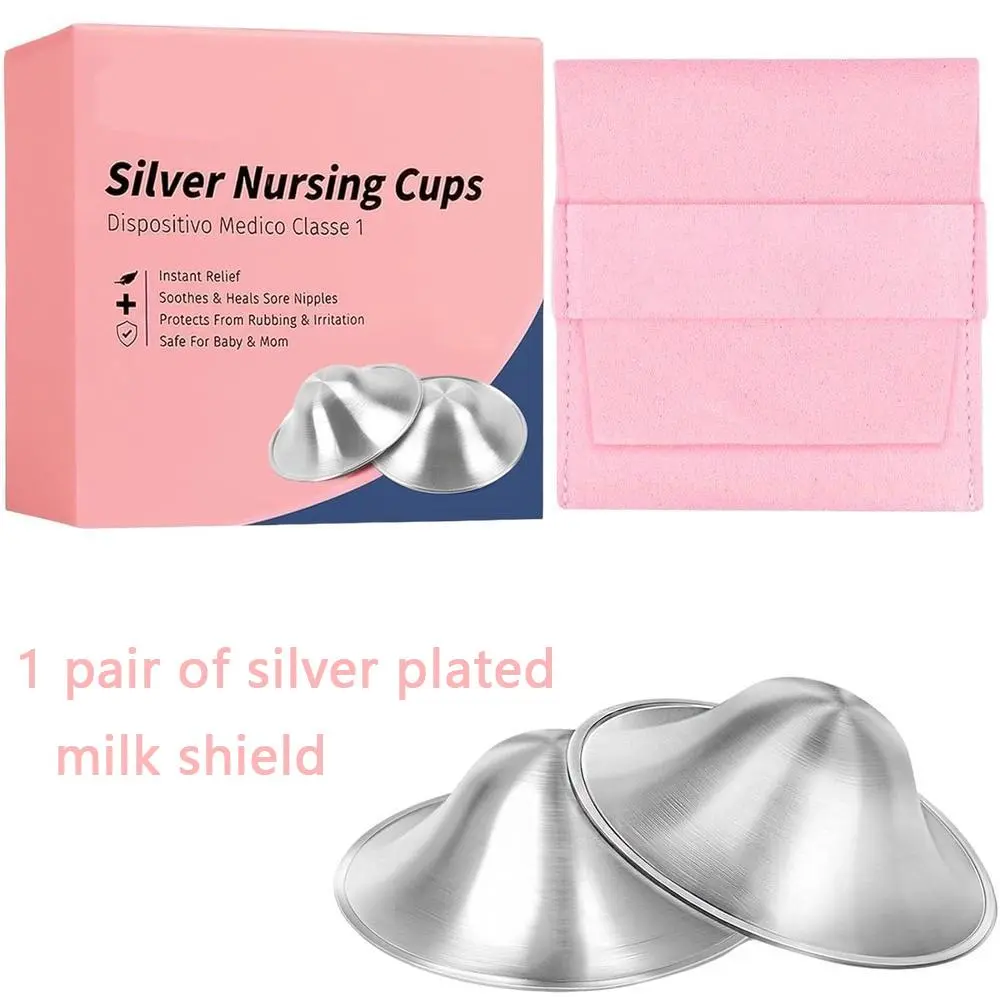 Silver Plated Nursing Cup, 1 Pair Protects From Rubbing & Irritation Breastfeeding Cup, Breastfeeding Accessories for New Moms, Maternity