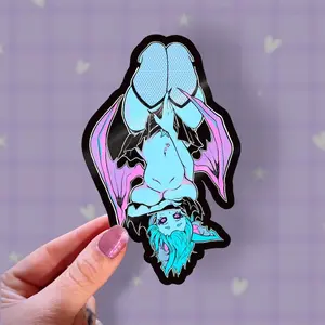 Hanging Nocturna Sticker, Cute Tactical Anime Waifu Sticker – Waterproof Laptop Decal, Gaming PC Decor