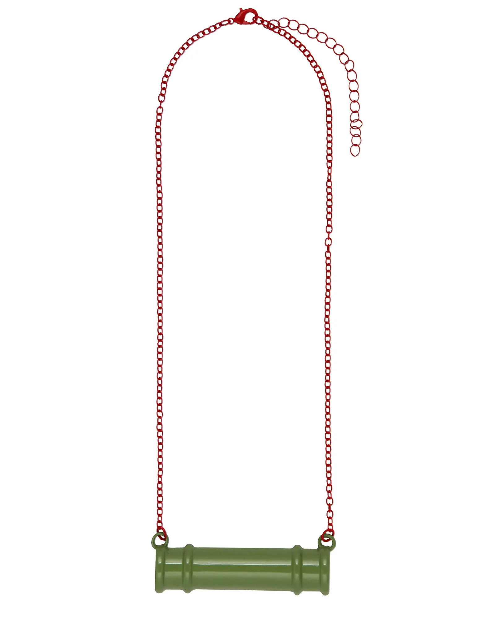 Demon Slayer: Kimetsu no Yaiba Anime Manga Nezuko Cosplay Bamboo Mouth Guard Replica Necklace With Red Adjustable Chain and Lobster Clasp