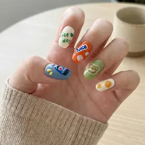 Beverage Nail Stickers, Lemon & Lime Embossed Nail Art Decals | Easy DIY (98)