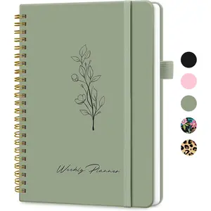 Undated Weekly Planner A5 Spiral Binding Notebook with Goal & Habit Tracker Organizer Weekly To Do List 6.1" x 8.2" Green
