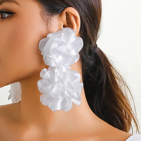 Elegant Women's Flower Earrings, Statement Earrings, Fashionable Party Accessory, Perfect Gift for Holidays, Boho Style Jewelry