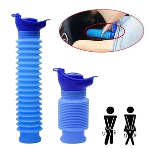 Mens Pocket Toilet, Emergency Urinal Outdoor, Shrinkable Portable Urinal, Unisex Portable Mobile Toilet Potty Pee Urine Bottle for Camping Travel Traffic Jam and Queuing