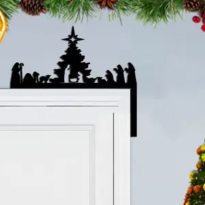 Christmas scene corner signs, metal door frame decorations, Christmas pendants, home holiday decorations, door top decorations suitable for Christmas parties, Christmas gift creativity, gingerbread shaped decorations, holiday decorations