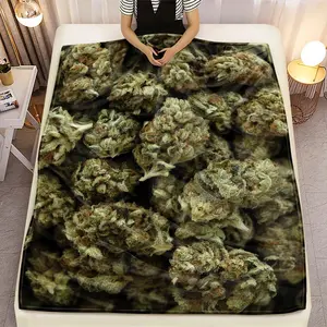 Close-up of Numerous Buds Portable Blanket-Lightweight Home Furnishings Bedding Blanket Suitable for Travel Camping Living Rooms Offices Sofas Chairs and Beds-Soft and Warm Fabric Digital Printed Blanket 2d Flat, 2D Flat