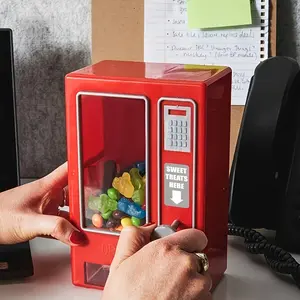 Retro Mini Compact Candy Vending Machine, Perfect for Chewing Gum Jelly Bean Snacks, No Battery Needed, Ideal Kitchen Accessories Gift