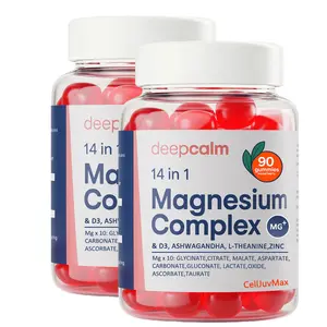 Daily Stress Relief Immune Support Gummies 14 in 1 with Magnesium Ashwagandha Vitamin D3 Zinc Dietary Supplement