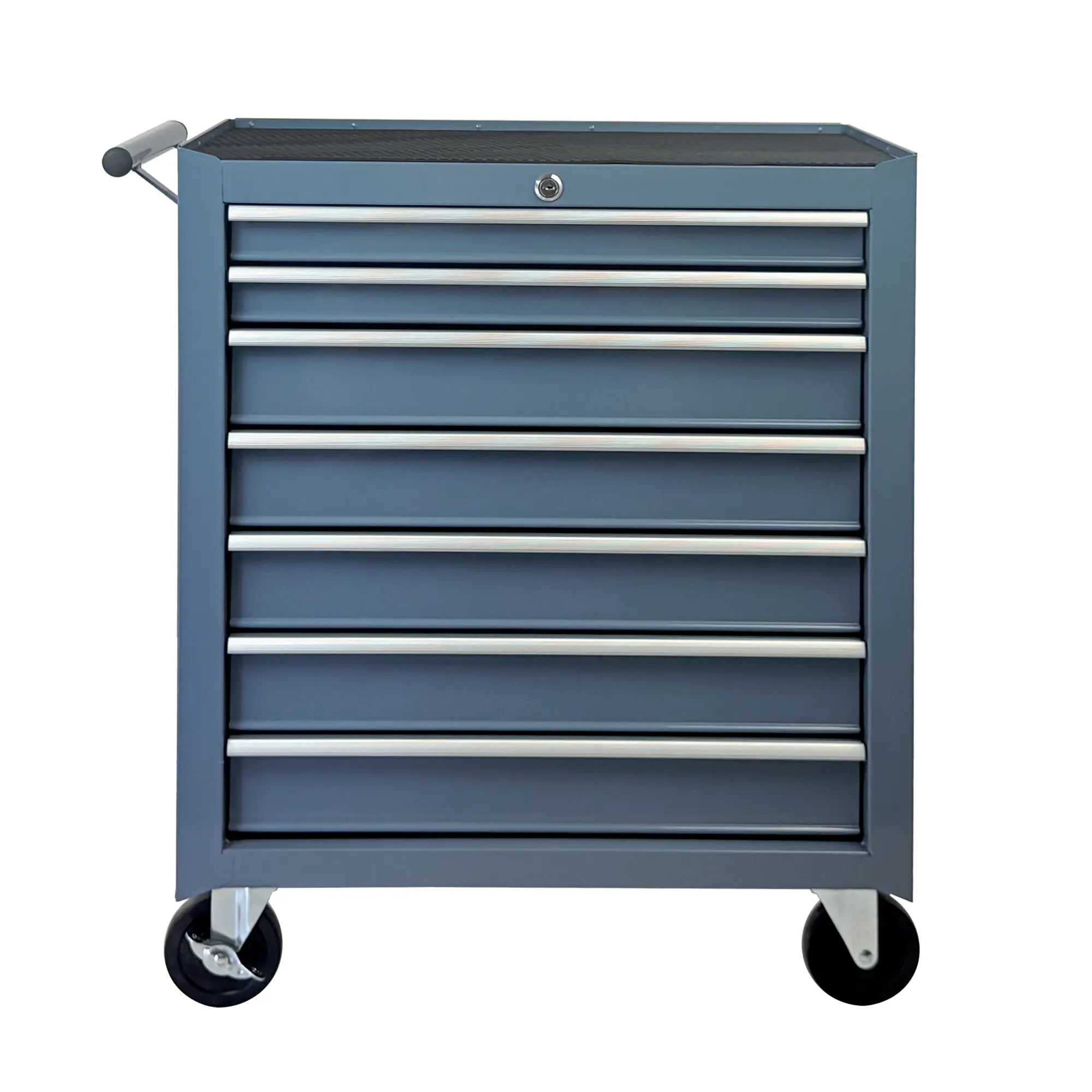Rolling Tool Chest with 7-Drawer Tool Box and Wheels, Multifunctional Steel Mechanic Tool Storage Cabinet Cart, Grey Finish, 13.1W x 24.4D x 29.9H Inches, for Garage Workshop Warehouse Repair Shop, Grey Color Options, Steel Material