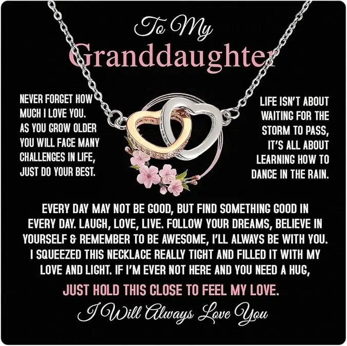 Granddaughter Gifts from Grandma Grandpa, To My Granddaughter Necklace, Grandma Granddaughter Jewelry, Birthday Gift for Granddaughter, Confirmation Gifts for Granddaughter