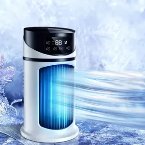 3-in-1 Portable Evaporative Air Cooler & Humidifier - 3-Second Rapid Cooling with Ice & Water, Quiet Desktop Fan with Timer, Prevent Dryness for Home Office Bedroom - Ideal Family Gift