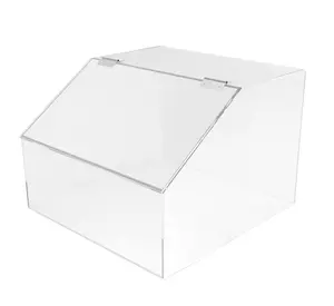 FixtureDisplays® 12 x 8.5 x 12" Plaxiglass Candy Bin Acrylic Candy Dispenser Clear Transparent Treats Display w/Lid 100871-NF