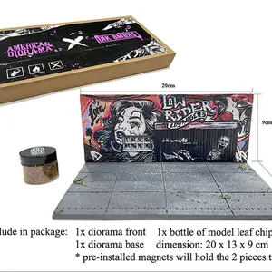 AD X INK BMBRS "LA LOWRIDER" STREET ART DIORAMA 1/64 BY AMERICAN DIORAMA 2423MJ
