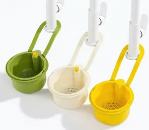 Watch messy food scraps instantly disappear!  The cleanest way to drain & filter your sink.#cleantok #sinkfilter #messfree #kitchenhacks #foodwaste