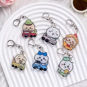 1/13Pcs Anime Figures Chiikawa Acrylic Keychain Bag Charms Accessories Cute Backpack Key Holder Funny Keyring Fans Friends Gifts