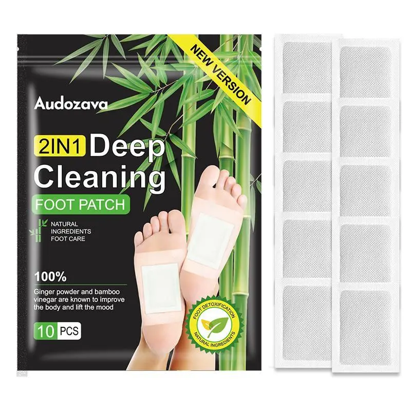 Bamboo Charcoal Foot Pads for Moisture Absorption, Foot Massage Care, 10 Pads per Bag for Detox and Relaxation, Foot Patches