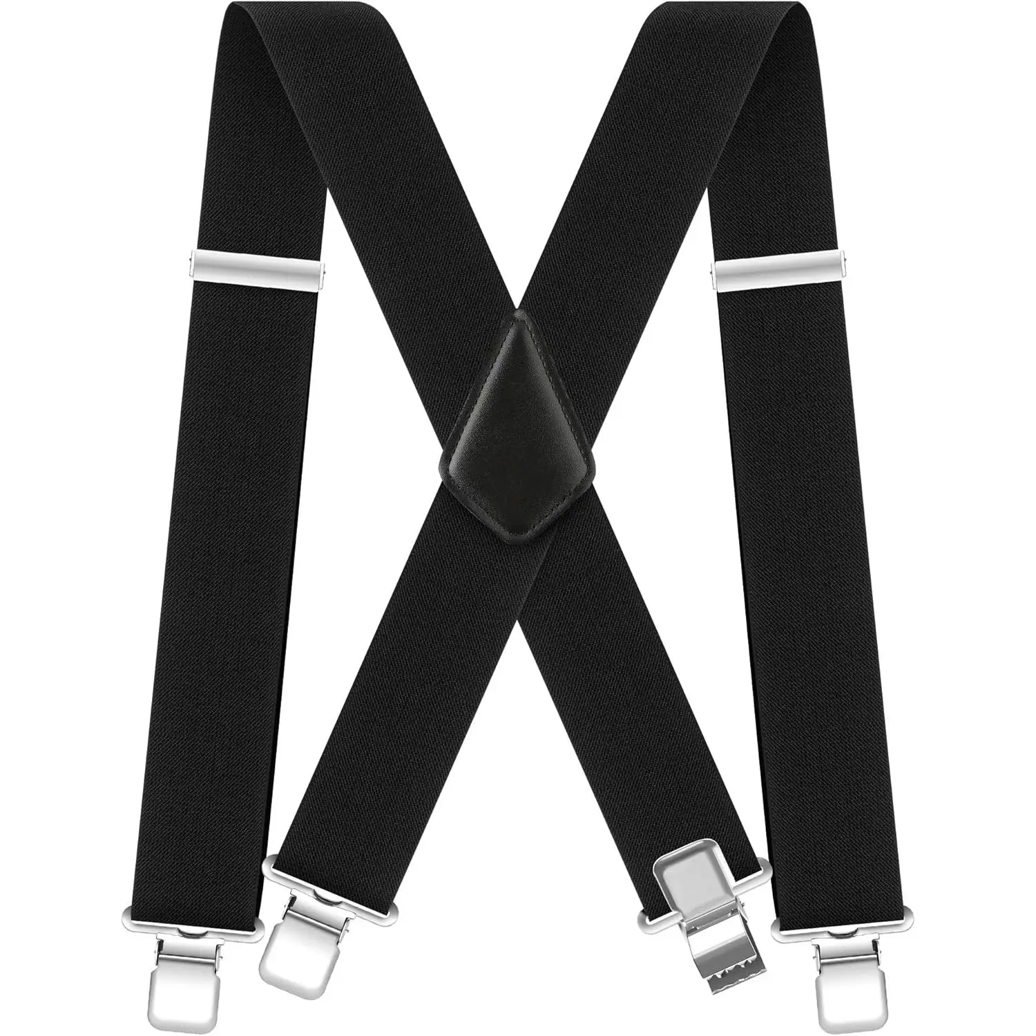 Men's Classic Heavy-Duty 2-Inch Wide X-Back Suspenders - Sturdy Clips, Adjustable Elastic, Custom Fit, 1 Size Fits Most - Ideal Gifts for Dad, Father's Day Presents for Husbands, Workwear, One Size Fits Most