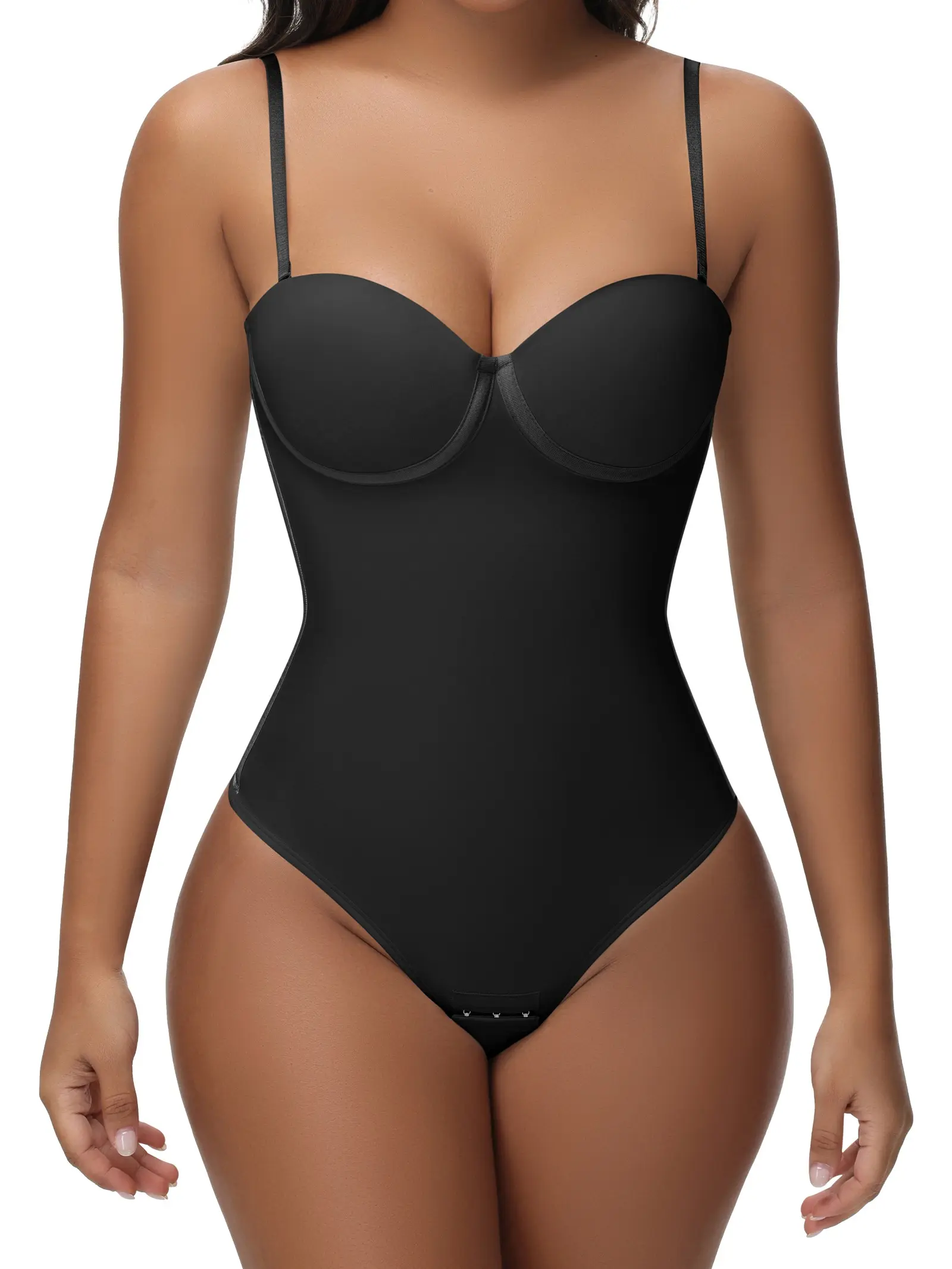 SHAPSHE Strapless Shapewear Corset Bodysuit for Women Thong Shapewear Going Out Outfits with Adjustable Straps & Built-in C Steel Bones