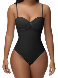 SHAPSHE Strapless Shapewear Corset Bodysuit for Women Tummy Control Thong Shapewear Going Out Outfits with Adjustable Straps & Built-in C Steel Bones