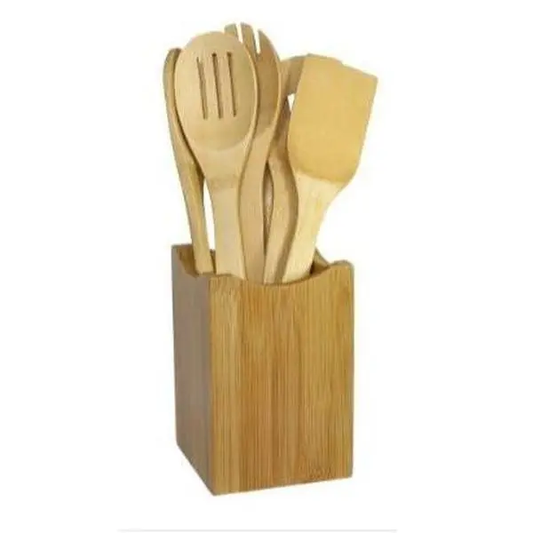 7-Piece Bamboo Cooking Utensil Set, Spoon, Kitchen, Kitchenware, Turner