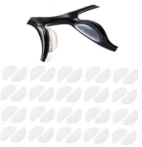 20 Pairs White Soft Comfortable Eyeglasses Stick On Nose Pads - Air Chamber Silicone Anti-Slip Cushions for Glasses Sunglasses Parts Adhesive
