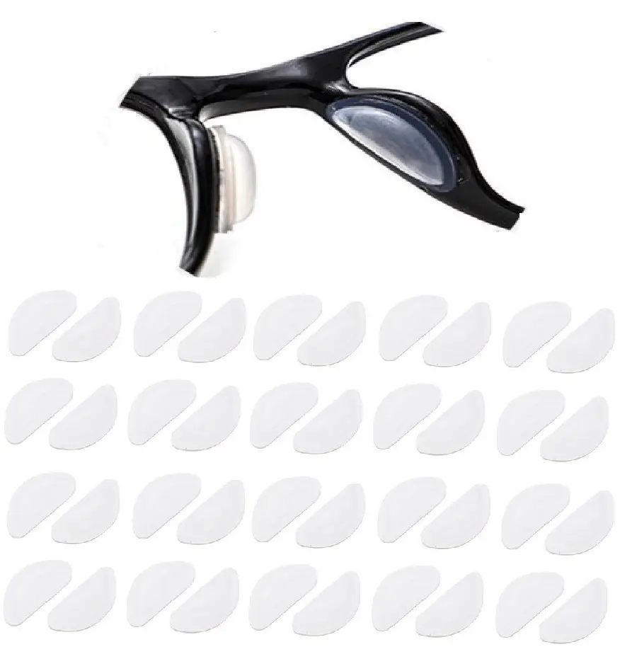 20 Pairs White Soft Comfortable Eyeglasses Stick On Nose Pads - Air Chamber Silicone Anti-Slip Cushions for Glasses Sunglasses Parts Adhesive