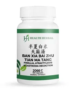 Health Herbal-Ban Xia Bai Zhu Tian Ma Tang/Pinellia,Atractylodis & Gastrodia Decoction Extract 100 Gelatin Capsules for Digestive Support & Internal Balance 2 Bottles
