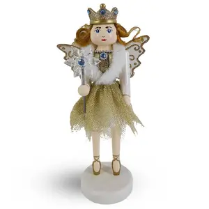 Angel Fairy Female Nutcracker with sparkly wings 10 inch