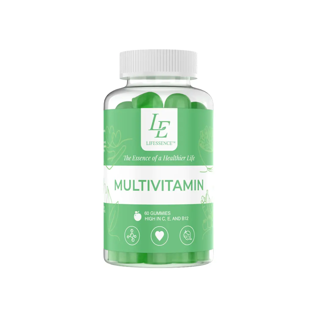 LIFESSENCE Multivitamin Gummies - 60 Gummies High in C E and B12 for a Healthier Life