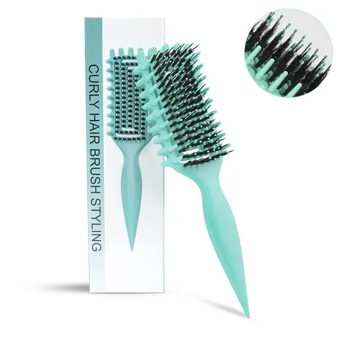 Compact Curl Defining Brush - Vented Anti-Oxidant Hair Tool Must Have for Detangling, Frizz Reduction, Wet/Dry Use on Male Curly Hairstyles, Beach Waves, Curls and Coils (Hair Brushes & Combs, Haircare & Styling)