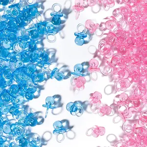 Baby Bath Game Mini Pacifier Set, 50 Acrylic Pacifiers for Baby Shower Decorations, Cute Gender Reveal Party Favors, Table Scatter Gifts