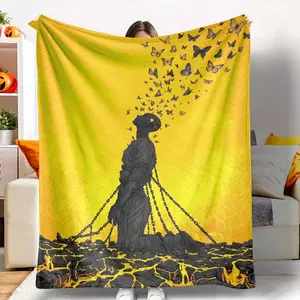 Mindful Butterflies Flanel Blanket Dramatic Freedom Print UltraSoft Warm Cozy Perfect for Living Room Bedroom as a Thoughtful Gift for Friends Office Lounge Spaces.