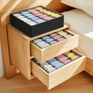 【Local Shipping】24-Section Adjustable Closet Organizer for Socks & Underwear, Foldable Drawer Storage Case with Dividers, Space-Saving Design for Bedroom, Travel, Dorm, Versatile Cabinet Organizer Closet & Drawer Organization Essentials