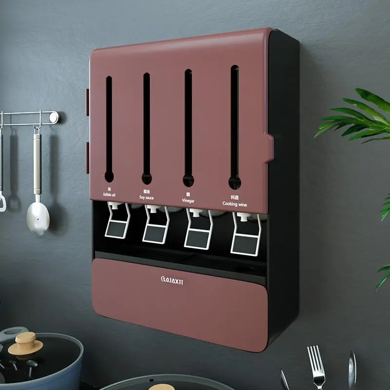Minimalist Hanging Wall Shelf Organiser, Multifunctional No-Punching Kitchen Seasoning Box
