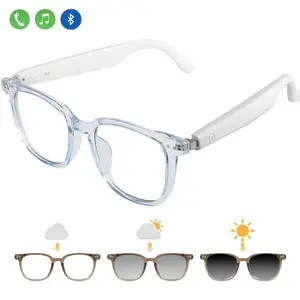 Smart Bluetooth glasses, automatic dimming of lenses, instant Bluetooth connection through touch control of mirror legs, dual magnetic fast charging, PC material resistant to drops, black technology, Wearable Smart Glasses