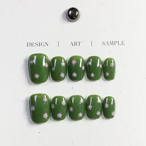 BEAUTIFUL NAILS HAVEN.Short Almond Shape Collection -10 Pcs Handmade Press-On Nails, CuteAcrylic Nails, High Quality, Reusable, Nail Art& Nail Charms, Press On Nail Sets, Nail Press On Nails