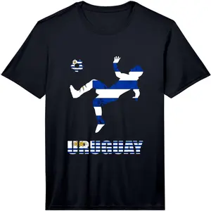 100% Cotton Uruguayan Pride Uruguay Flag Uruguay Soccer Player Uruguay Performance T-Shirt