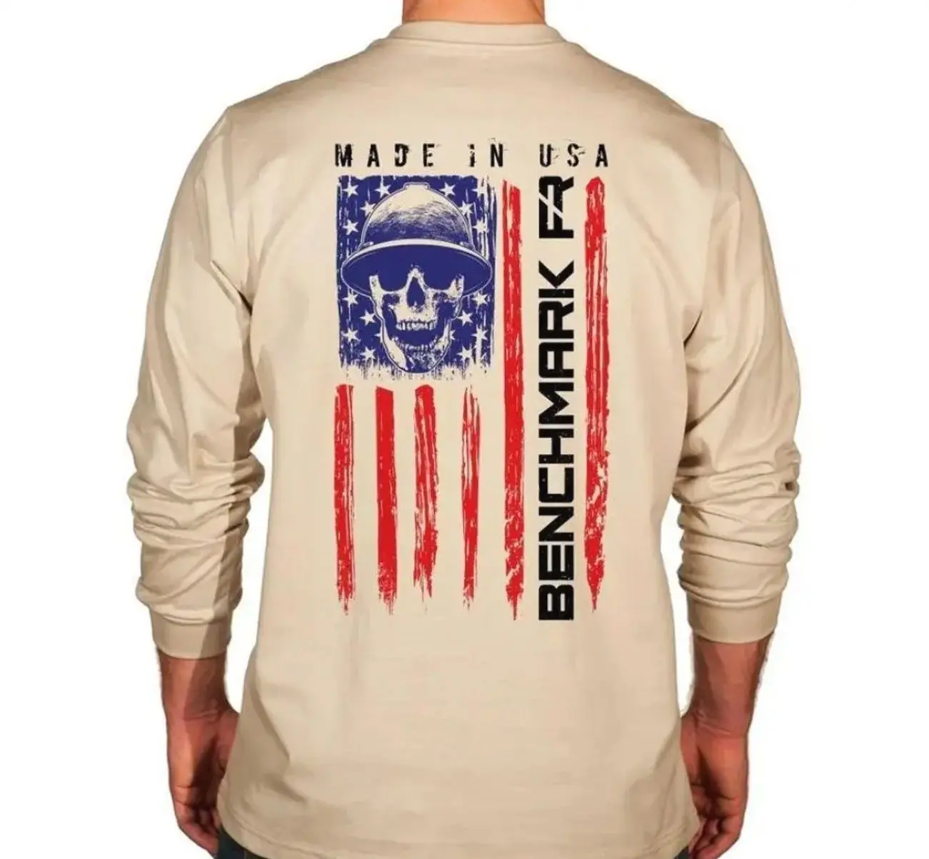 ##Benchmark 3118FR-SKFLAG American Skull FR T-Shirt WPocket – Fire Retardant Shirts.com Sweatshirt, Hoodie, Comfort Colors XWN