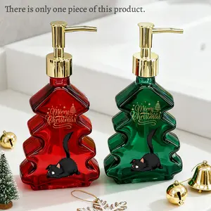 1pc Refillable Shampoo Bottle Dispenser with Hand Pump Festive Christmas Design, Perfect for Bathroom, Kitchen, And Travel Suitable for Liquid Soap, Hand Soap, And More Creative Lotion Bottle Set, Bathroom Decor and Accessories