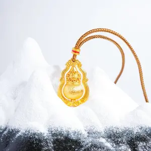 Spinning Gourd Pendant Sand Gold Material Shines Life Gathers Fortune Protects Peace Daoist Master Tong Youzi Consecrated Lucky Charm for Luck & Protection