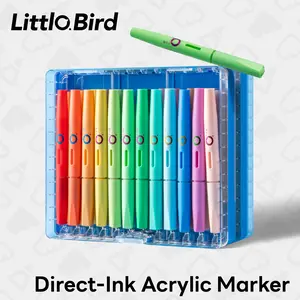 Littlo Bird Liquid Acrylic Markers, 36 Colors/60 Colors, Fluorescent Pens, Stationery, Office Supplies, Education