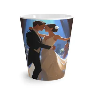 Floating. Elegant Wedding Dance Latte Mug, Perfect for Bridal Showers, Anniversaries, Engagements, Romance Gifts, Personalize Your Moments