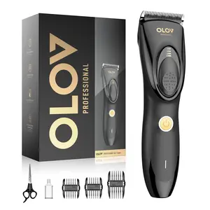 [Christmas gifts For Men] OLOV Cordless Rechargeable Hair Clipper & Trimmer – with 4 Length Adjustable - for Men, Women, Convenient at Home Haircutting