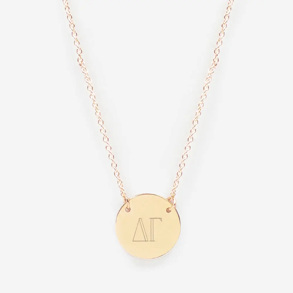 Delta Gamma Delicate Disc Necklace | Gold