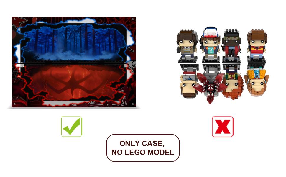 Acrylic Display Case for BrickHeadz Stranger Things 40879 & 40801 Eleven, Max, Demogorgon and Holly Figure;Mike, Dustin, Lucas and Will Figures (Set NOT Include)